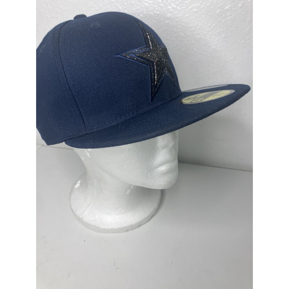New Era 59FIFTY Dallas Cowboys Fitted Hat 7 1/8 Navy Blue Iridescent Star Cap